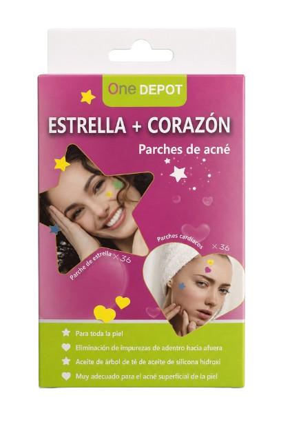 Parches para Acné Estrella y Corazón - 72 unidades